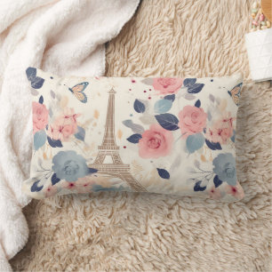 Almofada Lombar Belos Flores e Torre Eiffel Paris
