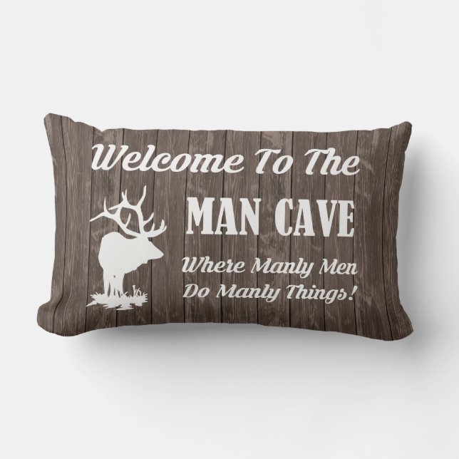 Almofada Lombar BEM-VINDO AO HOMEM CAVE!Travesseiro decorativo (Frente)