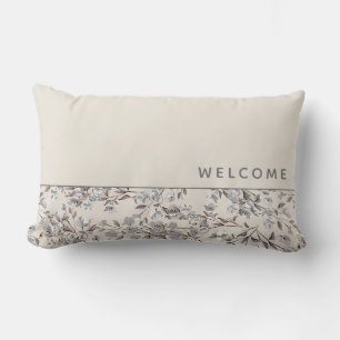 Almofada Lombar Bem-vindo  Beige Linen & Cinza