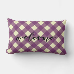 ALMOFADA LOMBAR BEM-VINDO GINGHAM