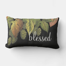 Almofada Lombar Bendito Flor Moderno Vintage em Preto