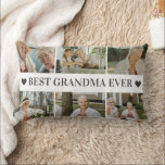 Almofada Lombar Best Grandma Ever Photo Collage – Gift with Hearts<br><div class="desc">Give your beloved grandmother a cozy, heartfelt gift with this personalized throw pillow. Featuring a custom photo collage and the message “Best Grandma Ever” centered with two sweet heart accents, this pillow brings warmth, love, and family memories to any room. Perfect for Grandma, Nana, or Nonna, this custom pillow is...</div>