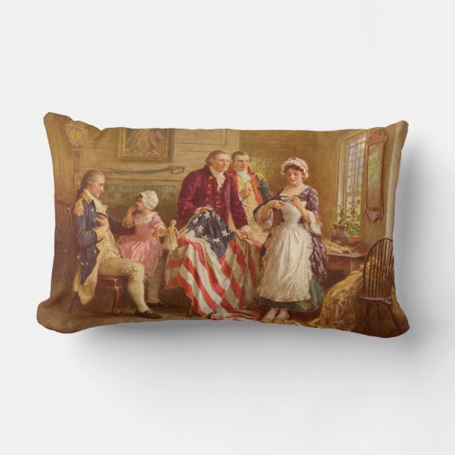 Almofada Lombar Betsy Ross, 1777 (História Americana) (Patriota do (Frente)