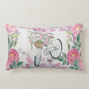 Almofada Lombar Bicicleta e flores elegantes