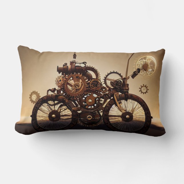 Almofada Lombar Bicicleta Steampunk com engrenagens (Frente)