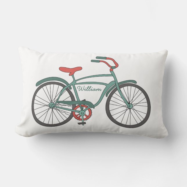 Almofada Lombar Bicicletas retros bonitos com nomes personalizados (Frente)