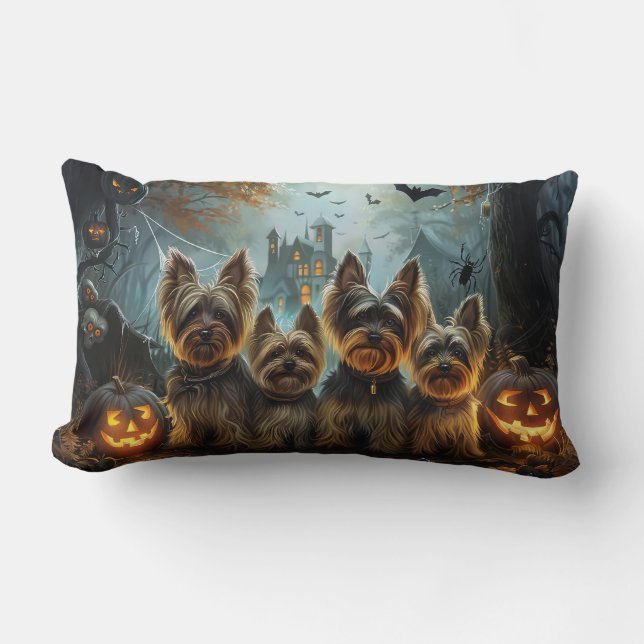 Almofada Lombar Biewer Terrier Halloween Night Doggy Delight (Frente)