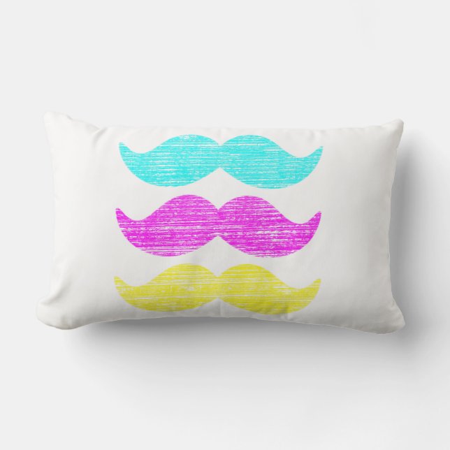 Almofada Lombar Bigodes CMY (estilo letterpress) (Frente)