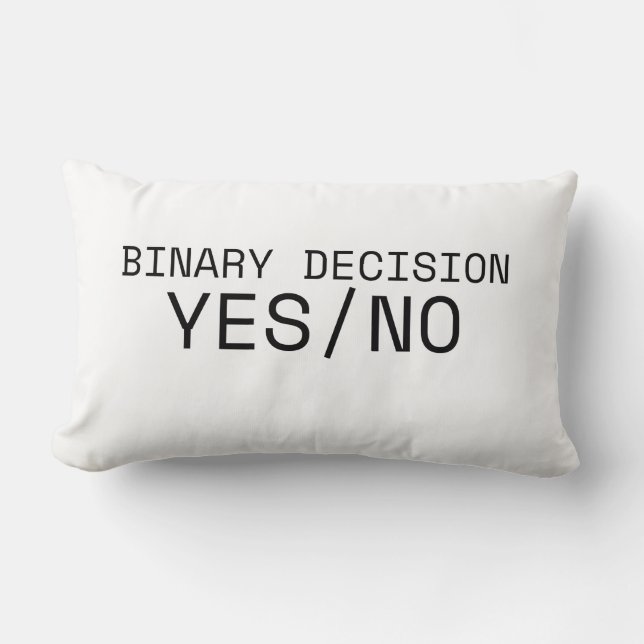 Almofada Lombar Binary Decision Yes No Minimalist Industrial  (Frente)