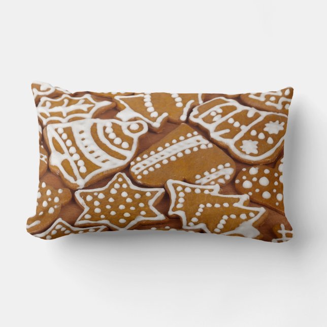 Almofada Lombar Biscoitos de pão de Natal de Natal de Natal de Nat (Frente)