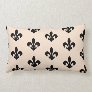 Almofada Lombar Black and Beige Fleur De Lis, Travesseiro decorati