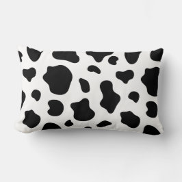 Almofada Lombar Black and White Cow Print Pillow Decorative 