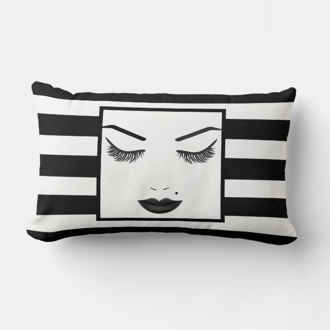 Almofada Lombar Black Lips Beauty Maquiagem Rostos Cílios & Sobran (Frente)