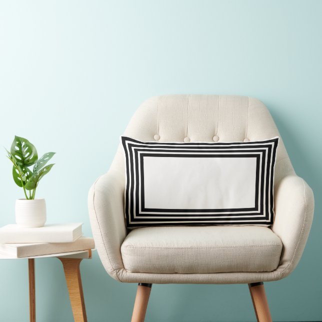 Almofada Lombar Black & White Abstract Geometrical  (Cadeira)