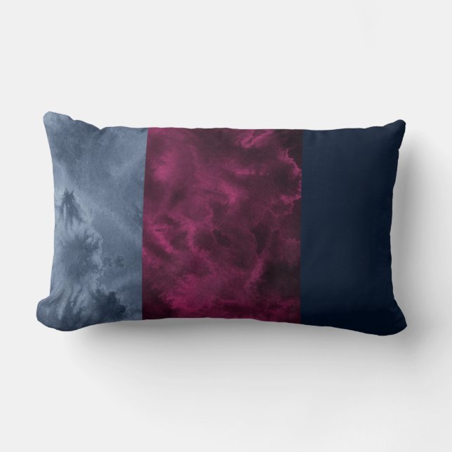 Almofada Lombar Blocos de Berry Indigo (Frente)