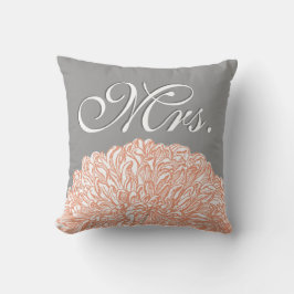 Almofada Lombar Blooming Dahlia Peach Coral Wedding