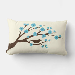 Almofada Lombar Blossomas de Aves e Cerejas