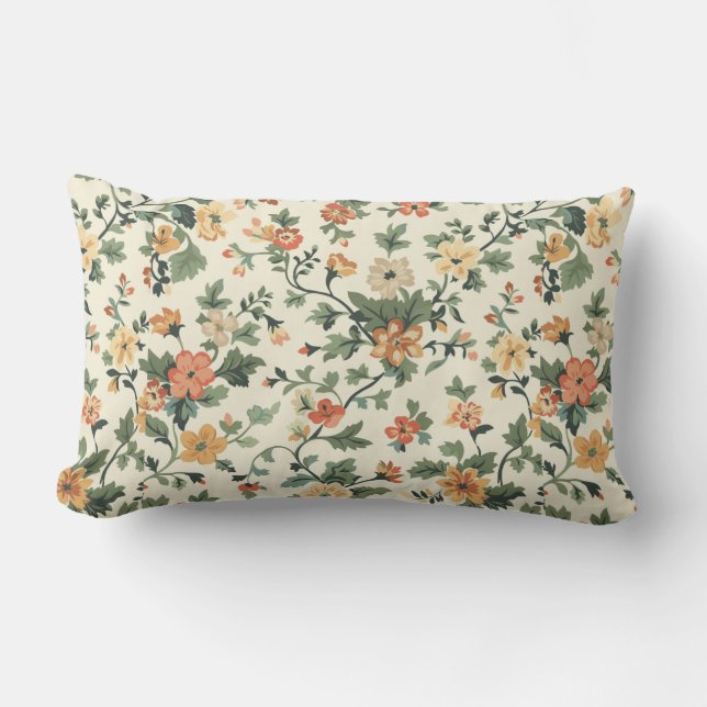 Almofada Lombar Blossomas de Creme Elegante (Frente)