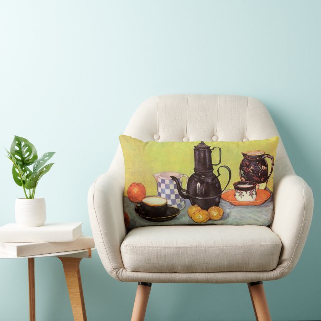 Almofada Lombar Blue Enamel Coffeepot por Vincent van Gogh (Cadeira)