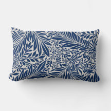 blue floral pattern with diverse leaves & blossoms