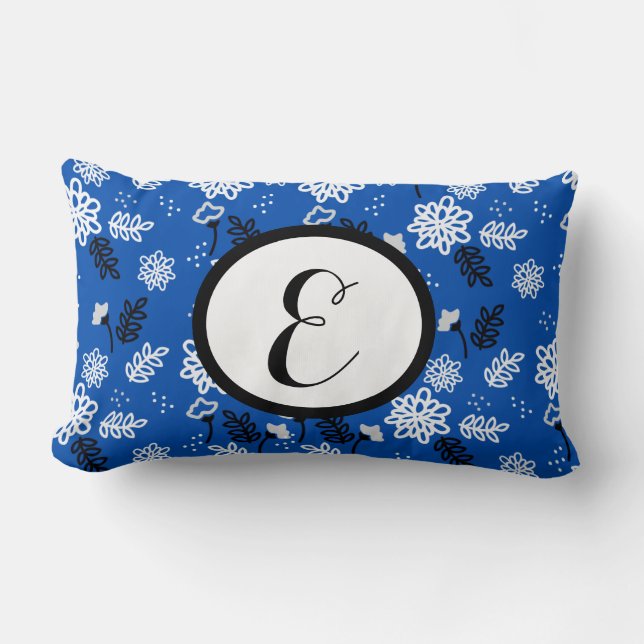 Almofada Lombar Blue leaves romantic garden (Frente)