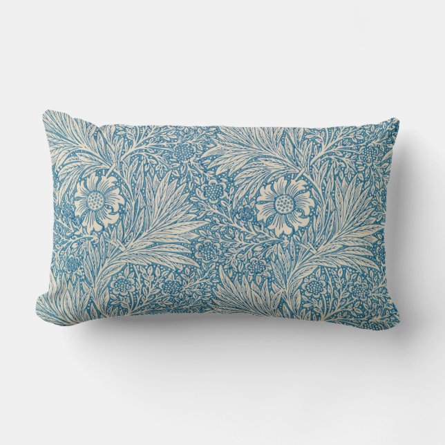 Almofada Lombar Blue Marigolds (por William Morris) (Frente)