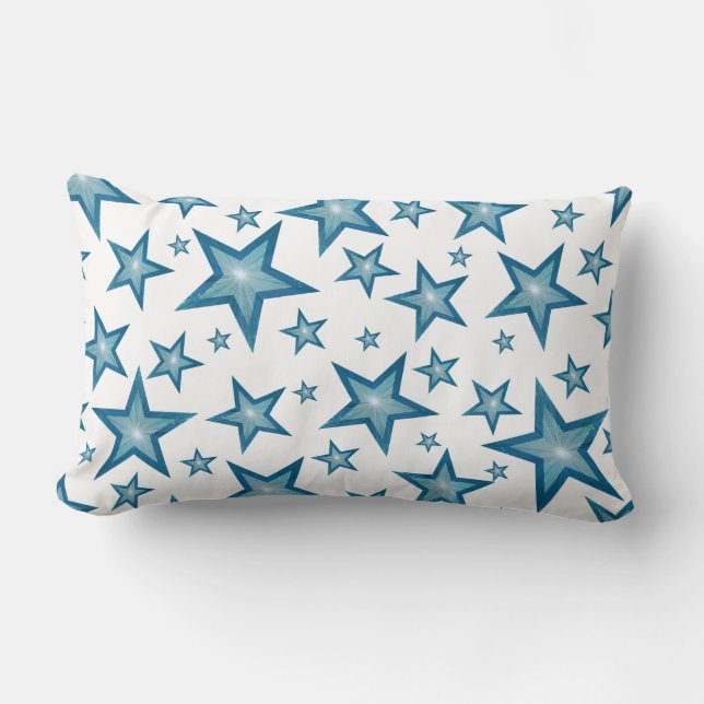 Almofada Lombar Blue Stars impresso em branco lombar (Frente)