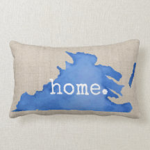 Blue Watercolor Virginia Home Linen Textura