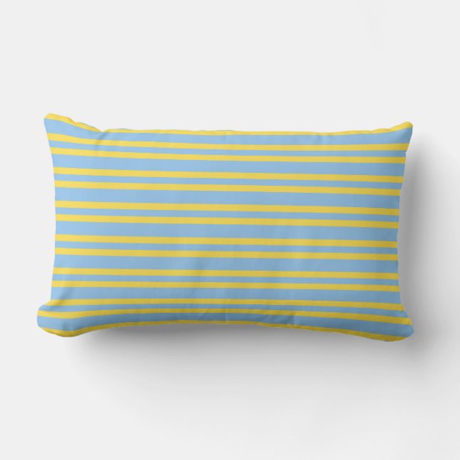 Almofada Lombar Blue Yellow Stripes Seamless Pattern (Frente)