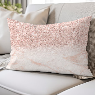 Almofada Lombar Blush Rosa Mármore Dourado Rosa