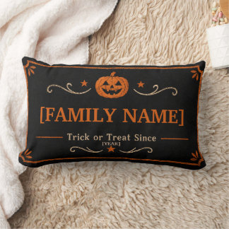 Almofada Lombar Boas-vindas personalizadas de Halloween para a fam