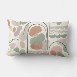 Almofada Lombar Boho Abstract Organic Shape Pillow - Earthy