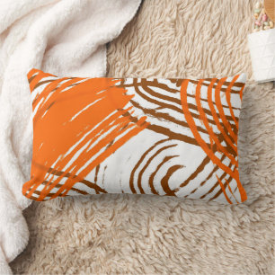 Almofada Lombar Boho Brown, Design Abstrato Laranja