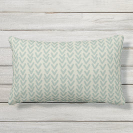 Almofada Lombar Boho Moderno Padrão V Verde Maresia Bege