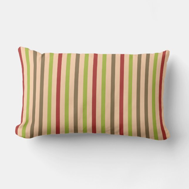 Almofada Lombar Boho Retro Modern Stripe Travesseiro decorativo (Frente)