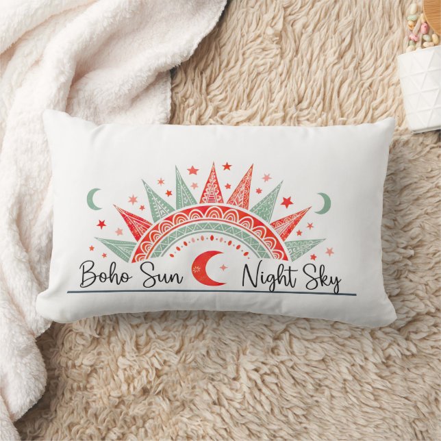 Almofada Lombar Boho Sol e Céu Noturno Padrão Celestial Travesseir (Cobertor)