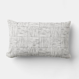 Almofada Lombar Boho Travesseiro Negra-Étnica e Branco
