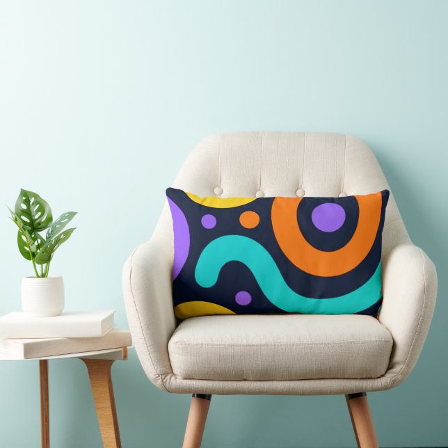 Almofada Lombar Bold Geometric Circles Throw Pillow (Cadeira)