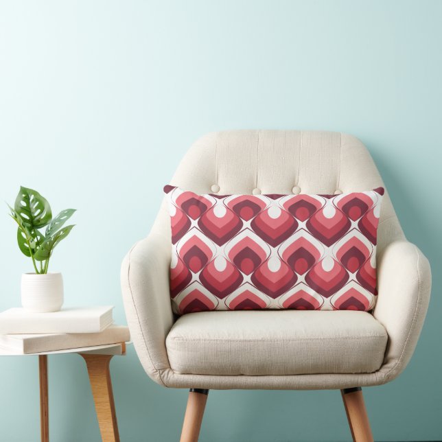 Almofada Lombar Bold Retro Modern Motif in Pinks (Cadeira)
