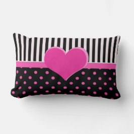 Almofada Lombar Bolinhas bonitas e cor-de-rosa.