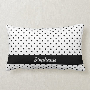 Almofada Lombar Bolinhas brancas e pretas personalizadas