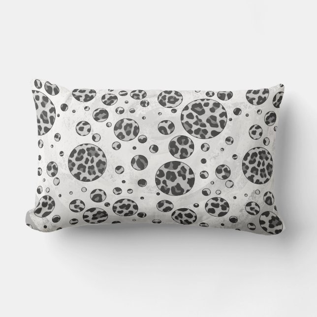 Almofada Lombar Bolinhas Leopardo Preto e Branco (Frente)