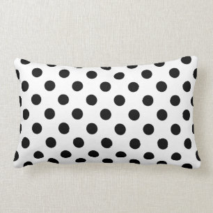 Almofada Lombar Bolinhas pretas em fundo branco