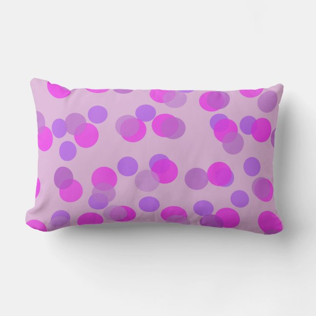 Almofada Lombar bolinhas rosa e roxo (Frente)