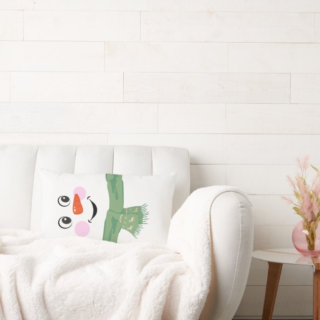 Almofada Lombar Boneco de Neve Personalizado Fofo com Cachecol Ver (Sofá)