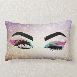 Almofada Lombar Bonita Piscar os olhos, Olhos Longos, Lashes Maqui