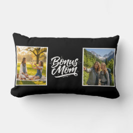 Almofada Lombar Bônus Mãe Pincel Script Dois Foto Preto e Branco