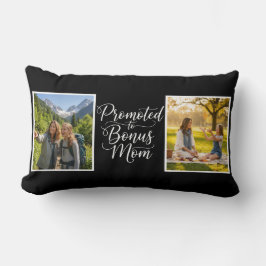 Almofada Lombar Bonus Mom Promoted Elegant Cursive 2 Photo Black