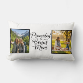 Almofada Lombar Bonus Mom Promoted Elegant Cursive Double Photo