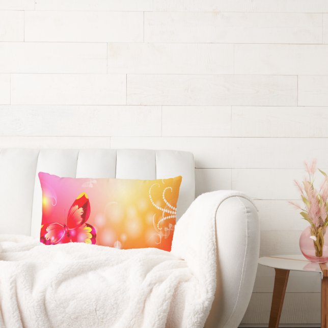 Almofada Lombar Borboleta Vermelha (Sofá)